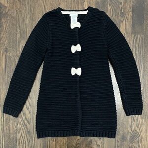 Tahari Black Cardigan with White Bow size 6x